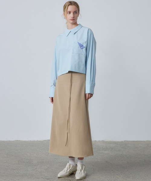 Lululemon 水色 フレアスカート スカート 「ELOOPS」ベルトループデザインドレープフレアスカート