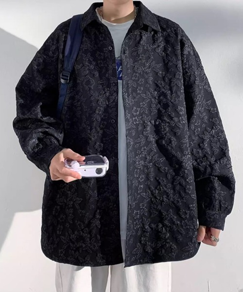 Blind leading the Blind 総柄 長袖 シャツ N1202 BENDER TOKYO シャツ 「BENDER TOKYO」ビッグシルエット 起毛