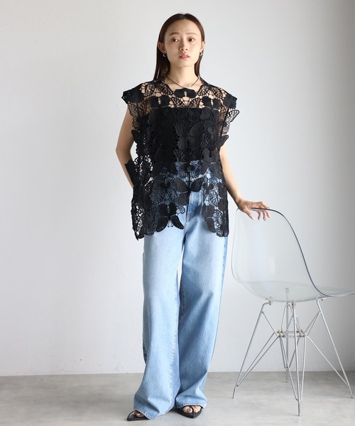 alice auaa レース×異素材×タッセルベスト