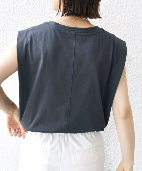tシャツ キーネック フレンチスリーブ プルオーバー「手洗い可」 レディース 7days Life Styling tシャツ 「ひんやり接触冷感」シルケット