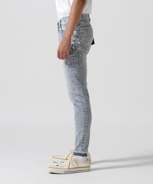 ラグスタイル LUXSTYLE ヴィンテージ加工ワイドデニムパンツ