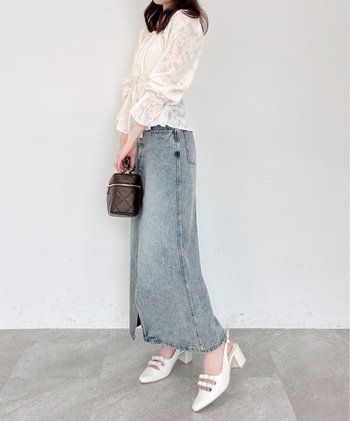 Heather ブラウス シャツ フロントスリットブラウス 141584