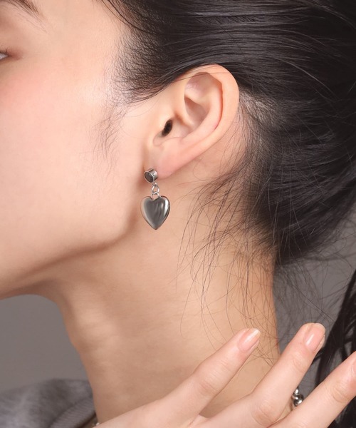 【関税込み】Erdem ゴールド Pearl & Heart ドロップピアス Drop Pearl Hoop Pierce（ドロップパールフープピアス