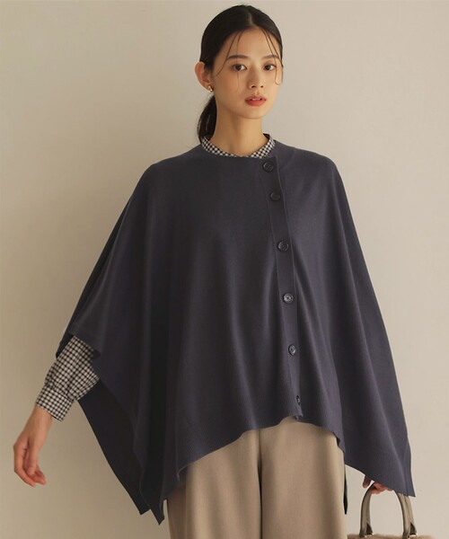 ニット セーター 「洗える」SOFT TOUCH WOOL ニット ポンチョ レディース