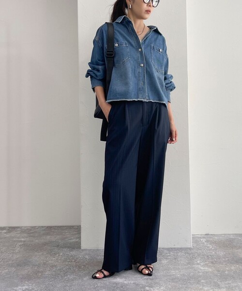 「fredy emue」 長袖シャツ 38 ブルー レディース fredy emue 「fredy emue」 長袖シャツ 38 サックスブルー