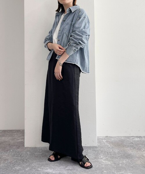 fredy emue シャツ ブラウス デニムクロップドシャツ レディース