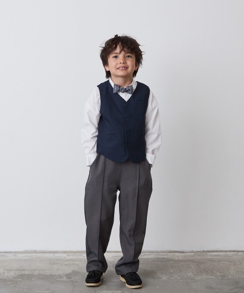 リジェール　グレー　セットアップ上下　シャツ　蝶ネクタイ　4点　130センチ リジェール グレー セットアップ上下 シャツ 蝶ネクタイ 4点 130センチ