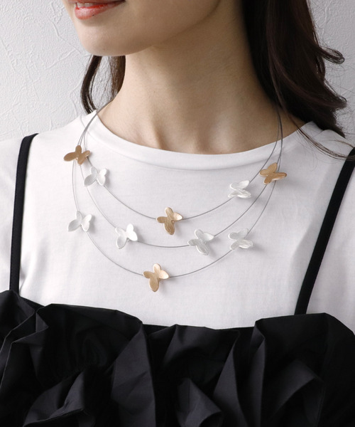 Chloe ネックレス メタル SS25 Three Four Time ネックレス メタル蝶々ワイヤーネックレス