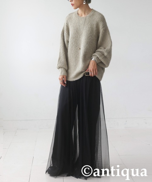 intoca. モヘヤ×シルク ニット セーター antiqua（アンティカ） ニット セーター モヘア風ニット レディース