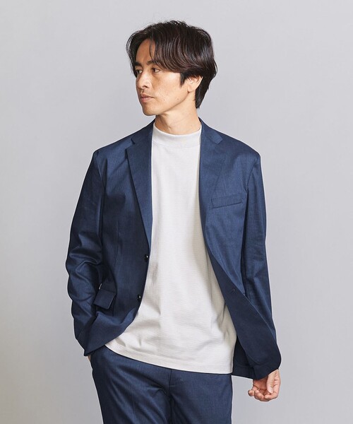 【極美品✨XL】ユナイテッドアローズ TORAY テーラードジャケット 千鳥 紺 BEAUTY＆YOUTH UNITED ARROWS ジャケット テーラードジャケット