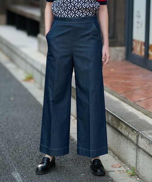 DRESSTERIOR イージーウエストワイドデニムパンツ パンツ イージーウエストワイドデニムパンツ レディース