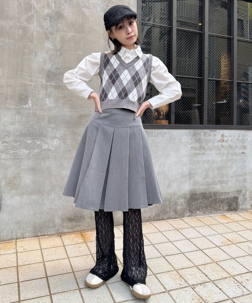 SOLLON. ベスト ジレ アーガイルニットベスト レディース