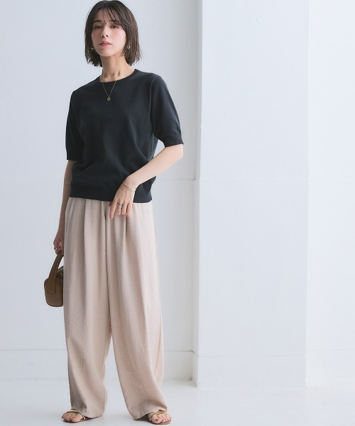 レオナールスポーツ／サマーニット／サマーセーター／ジップアップ／size 38 ニッセン（nissen） サマーニット ニット セーター 「T-KNIT」綿混