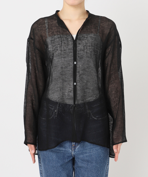 【完売商品】Spick&Span メッシュリネンシャツ 手洗い可 / メッシュリネンシャツ（シャツ／ブラウス）｜Spick