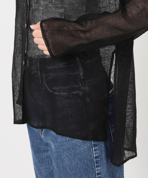 Spick & Span オーバーサイズ リネン BIG シャツ キャメル 追加2》80リネンカシュクールビッグシャツ（シャツ/ブラウス