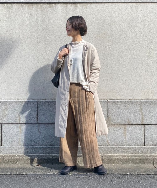 プランテーション　薄手ロングコート　ベージュ Plantation（プランテーション） ダウンコート M size ベージュ