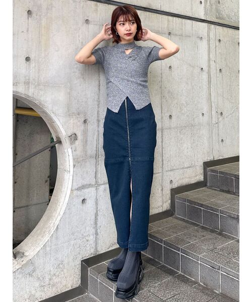 MURUA デニムスカート マルチウェイZIPデニムスカート