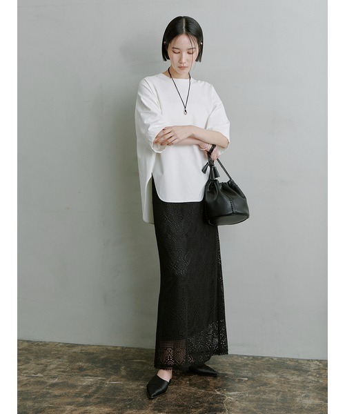 MIESROHE（ミースロエ） tシャツ サテン切り替えカットソートップス