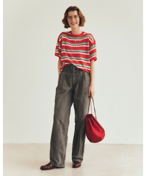 THE SHINZONE ニット セーター MULTI STRIPED CREW NECK KNIT