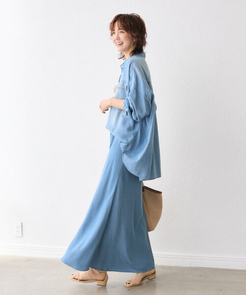 VETEMENTS ディストレストドレープデニムスカート MAISON BREEZE デニムスカート フロントジップ ストレート
