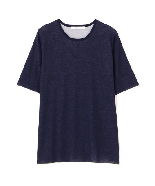 ETRE TOKYO tシャツ バイカラーダブルニットハーフスリーブプル
