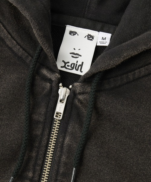 X-girl（エックスガール） パーカー DUSTY COMPACT ZIP UP SWEAT
