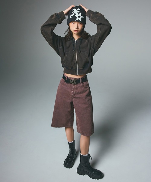 X-girl（エックスガール） パーカー DUSTY COMPACT ZIP UP SWEAT