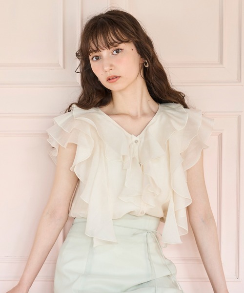 31 Sons de mode｜2025春夏新作 フリルシアーブラウス | Rakuten