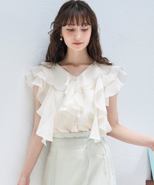 新品♡トランテアンソンドゥモード♡ジョーゼットパフスリーブブラウス♡ 31 Sons de mode（トランテアン ソン ドゥ モード） ブラウス シャツ