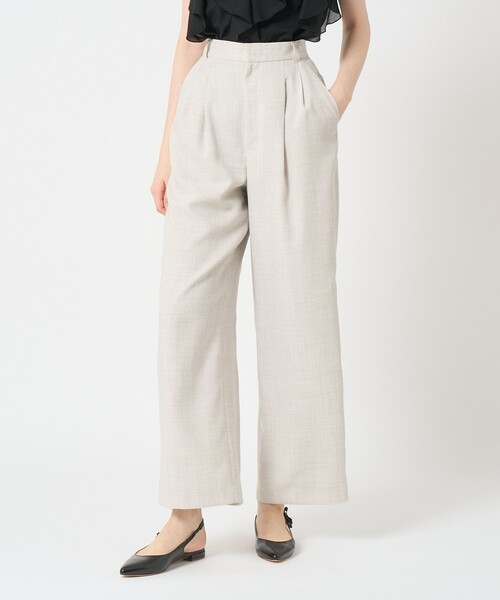 パンツ 「セットアップ対応商品」リネンライクビエラタックパンツ レディースの画像