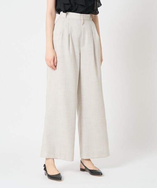パンツ 「セットアップ対応商品」リネンライクビエラタックパンツ レディースの画像