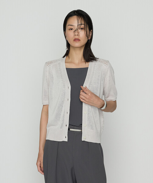 COMME CA（コムサ） カーディガン 擬麻コットン カーディガン