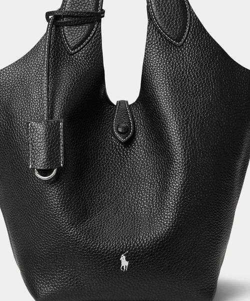 Polo Ralph Lauren ブラックレザートートバッグ　レディース Ralph Lauren - ポロ ラルフローレン／POLO RALPH LAUREN バッグ