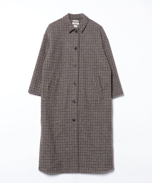 Sunny clouds（サニークラウズ） チェック柄ステンカラーコート