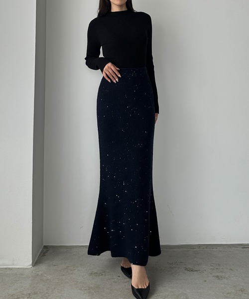 いっちゃん♡エメイン フレアスカート＋スパンコールニット スパンコールプルオーバー｜PETAL ONLINE（ペタルオンライン）