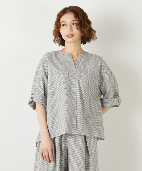ブラウス シャツ 「LOURMARIN」キーネックブラウス レディース