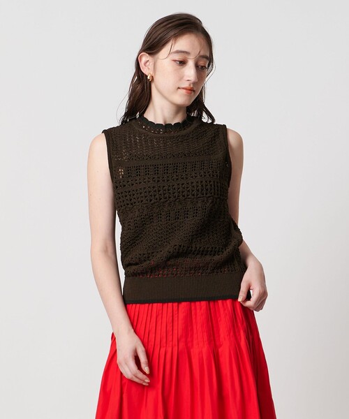 UNITED ARROWS - イレギュラーペプラム ノースリーブ ニット UNITED ARROWS ニット セーター YTM ノースリーブ レディース