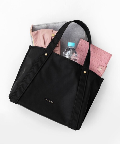 TOCCA トートバッグ ネイビー TOCCA RIBBON BRICK TOTE M トートバッグ M （ネイビー系