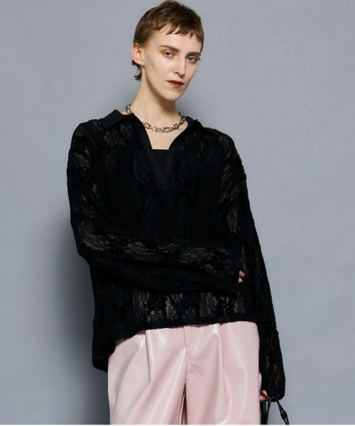 tシャツ 「25AW PRE-ORDER」Lace Loose Tops/レースルーズトップス「MAISON SPECIAL/メゾンスペシャル」 レデ