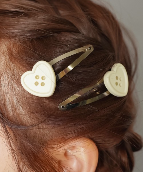 SPINNS（スピンズ） ヘアピン 「2個セット」ボタンパッチンピン