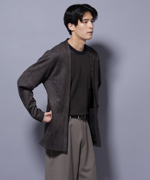 NANO universe（ナノ・ユニバース） カーディガン フェイクスエード