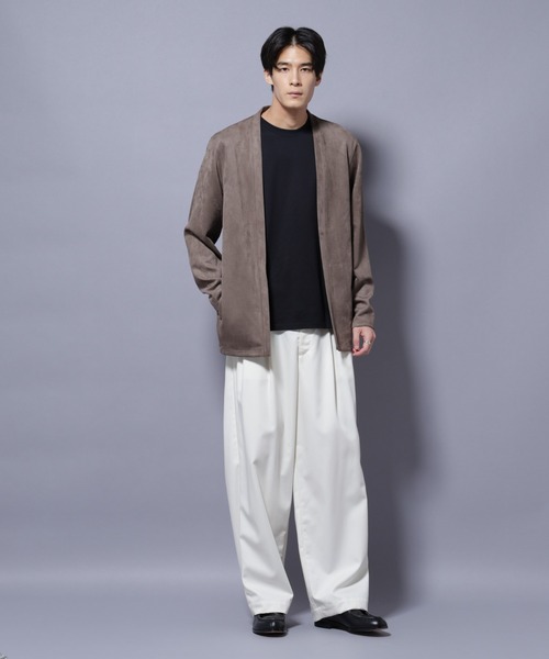 NANO universe（ナノ・ユニバース） カーディガン フェイクスエード