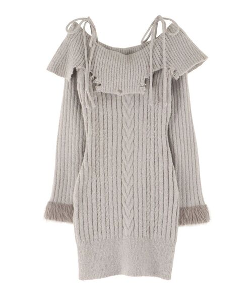EATME（イートミー） ワンピース ヘムシャギーオフショルニット