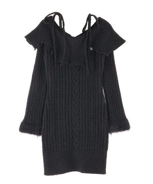 EATME（イートミー） ワンピース ヘムシャギーオフショルニット