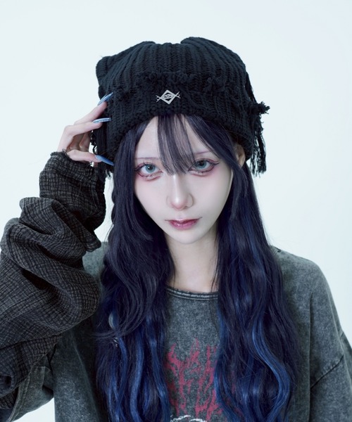 LIMI feu フリンジ付きニット帽 STAFF STYLING｜THE SHOP YOHJI YAMAMOTO
