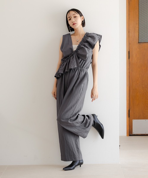 lowrys farmオールインワン最新（リボン取り外し可能） LOWRYS FARM｜バックリボンオールインワン | Rakuten Fashion