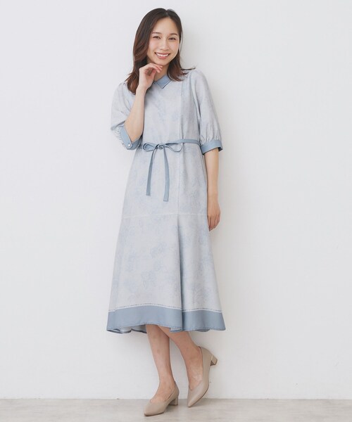 index ワンピース 2WAY パネルフラワーバイカラーワンピース「洗濯機