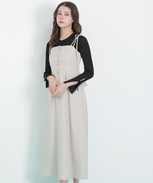 完売品JILL by JILL STUART ワンピース 肩リボンジャンスカ JILL by JILL STUART（ジルバイジルスチュアート） ワンピース 肩