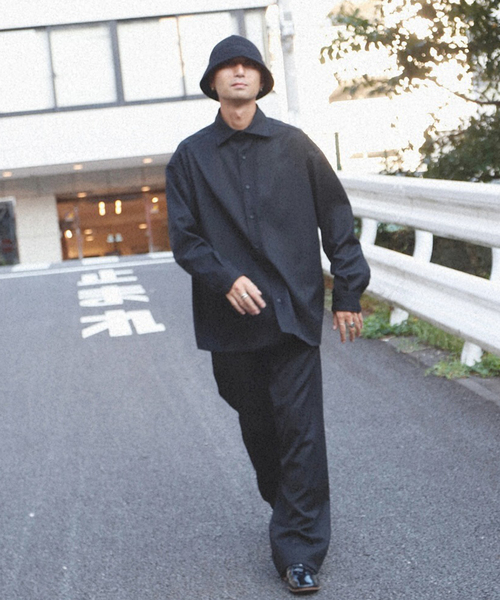 SEEALL シャツ SEEALL / シーオール WIDE COLLAR SHIRTS WOOL メンズ