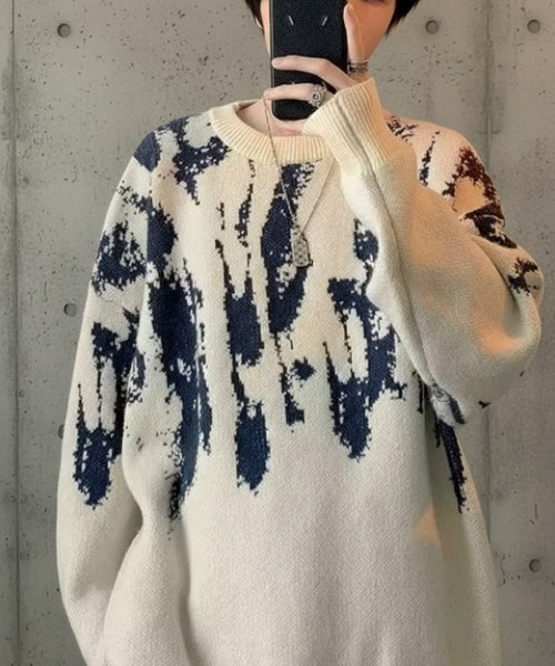 link lot セーター ニット 「25年秋冬新作」タイダイ柄ビッグニット